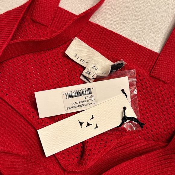 NWT Fleur du mal Red Knit Bra Top - Picture 2 of 4